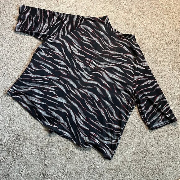 Maggie Barnes Women's Abstract Zebra Open Front Cardigan Jacket Artsy Size 4X - Picture 7 of 7